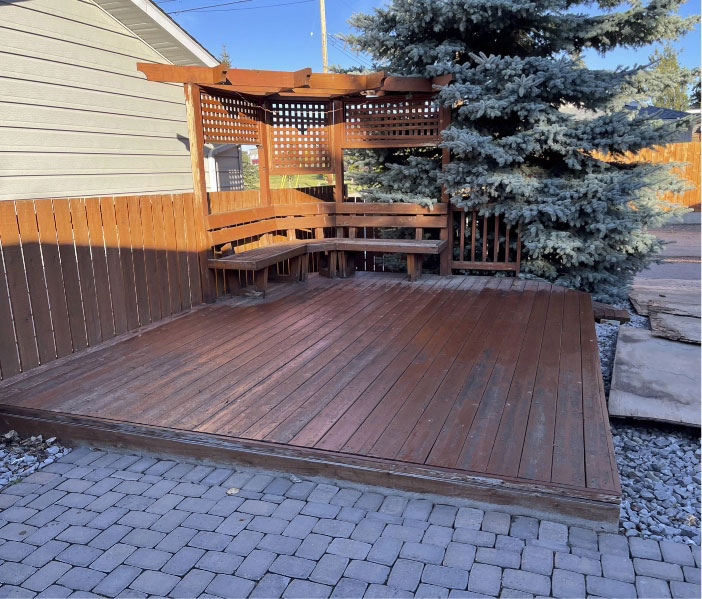 Stone patio before